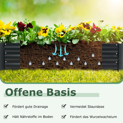 Foliengewächshaus, 3 in 1 Gewächshaus garten, mit Hochbeet Metall Pflanzkasten PVC-Folie Blumenbeet mit zwei Fenstern 129x97x96 cm, Silber, Costway, 5
