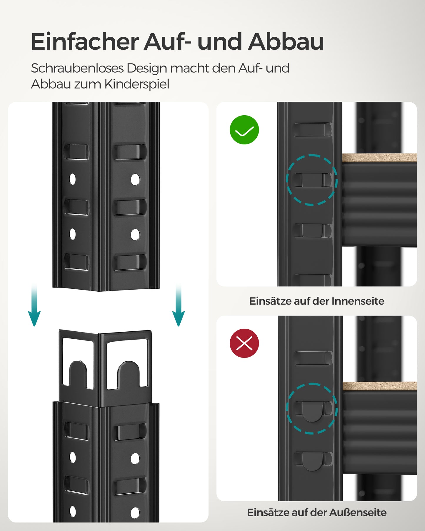 Schwerlastregal, Lastenregal, 60x120x200cm, 5 Ablagen, Kellerregal, Standregal, bis 750kg Schwarz, Songmics, 5