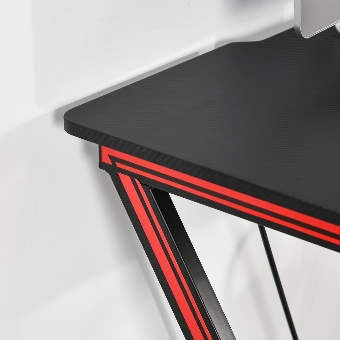 Gaming-Tisch, Schreibtisch, mit Kopfhörerhaken und Getränkehalter, Schwarz, HOMCOM, 7