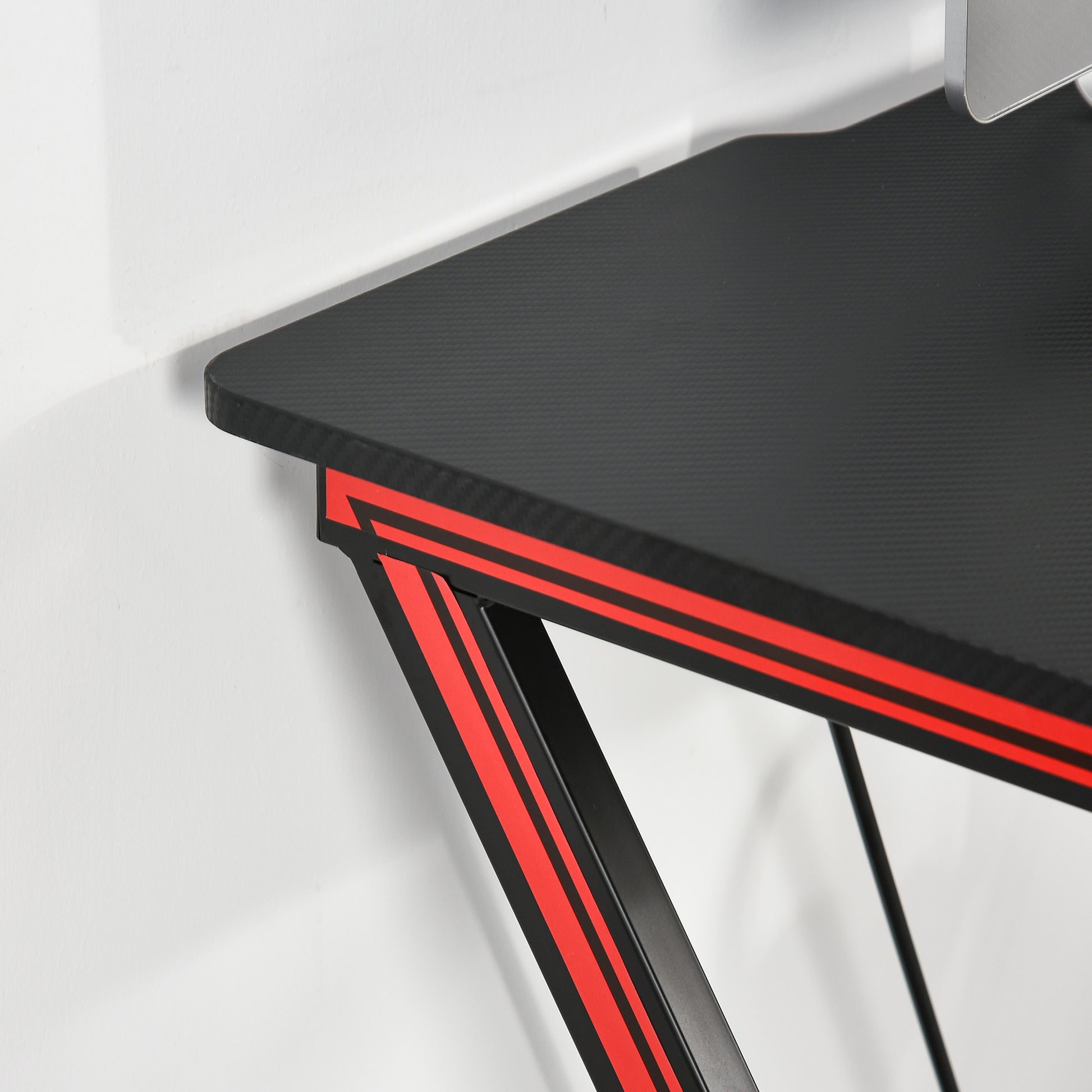 Gaming-Tisch, Schreibtisch, mit Kopfhörerhaken und Getränkehalter, Schwarz, HOMCOM, 7