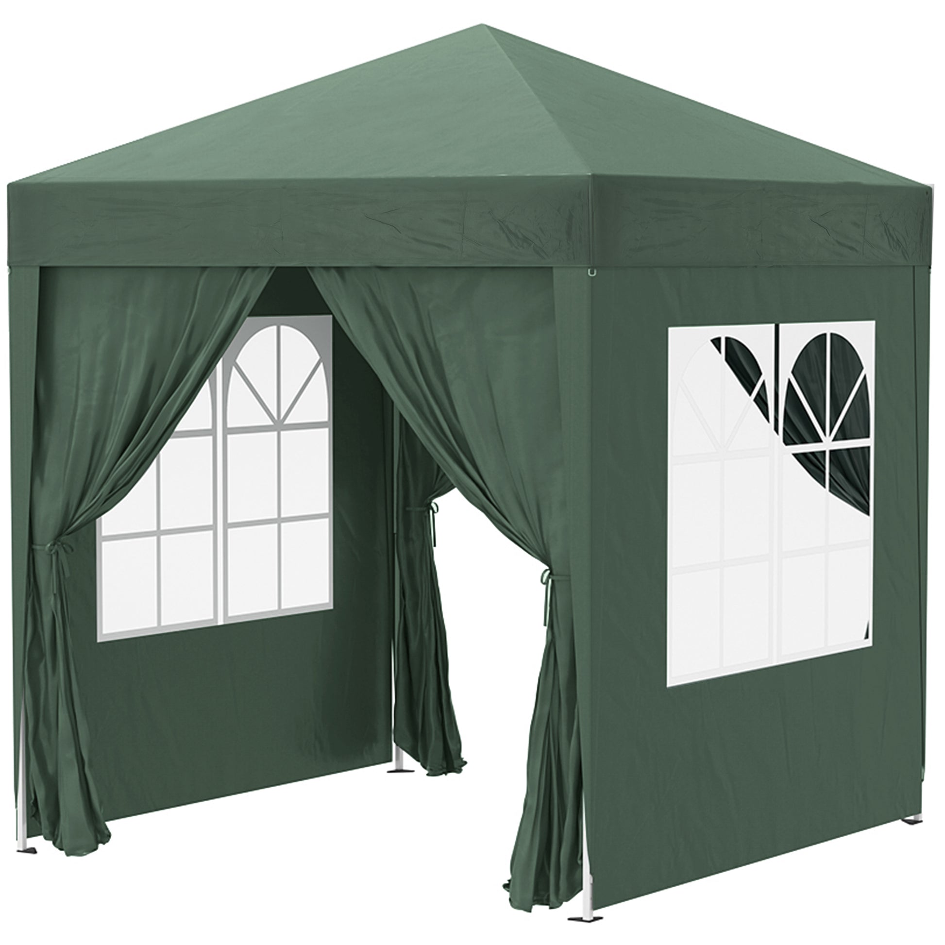 Gartenpavillon, Faltpavillon 2x2m, Pop Up Pavillon, Stabile Zelt, Gartenzelt inkl.Tragetasche, Dunkelgrün, Outsunny, 1