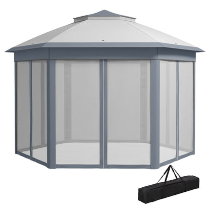 Gartenpavillon, Faltpavillon, Faltpavillon 4x4 m, Stabile Zelt, Pop-Up-Zelt Partyzelt inkl. Tragetasche, Grau, Outsunny, 1