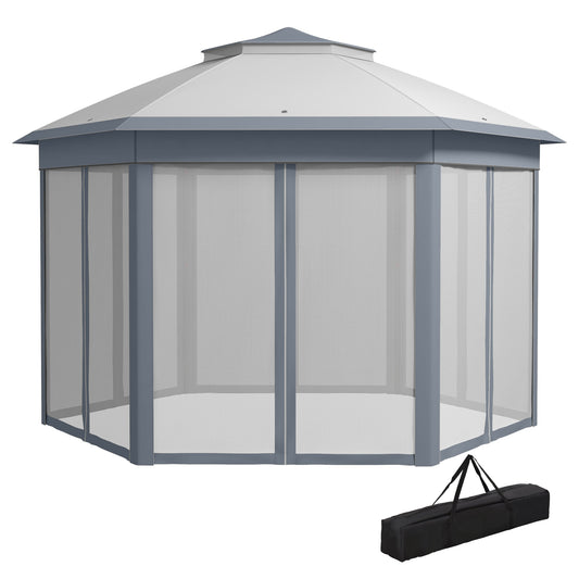 Gartenpavillon, Faltpavillon, Faltpavillon 4x4 m, Stabile Zelt, Pop-Up-Zelt Partyzelt inkl. Tragetasche, Grau, Outsunny, 1