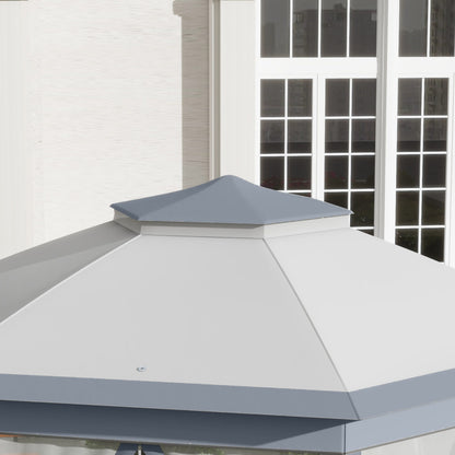 Gartenpavillon, Faltpavillon, Faltpavillon 4x4 m, Stabile Zelt, Pop-Up-Zelt Partyzelt inkl. Tragetasche, Grau, Outsunny, 7