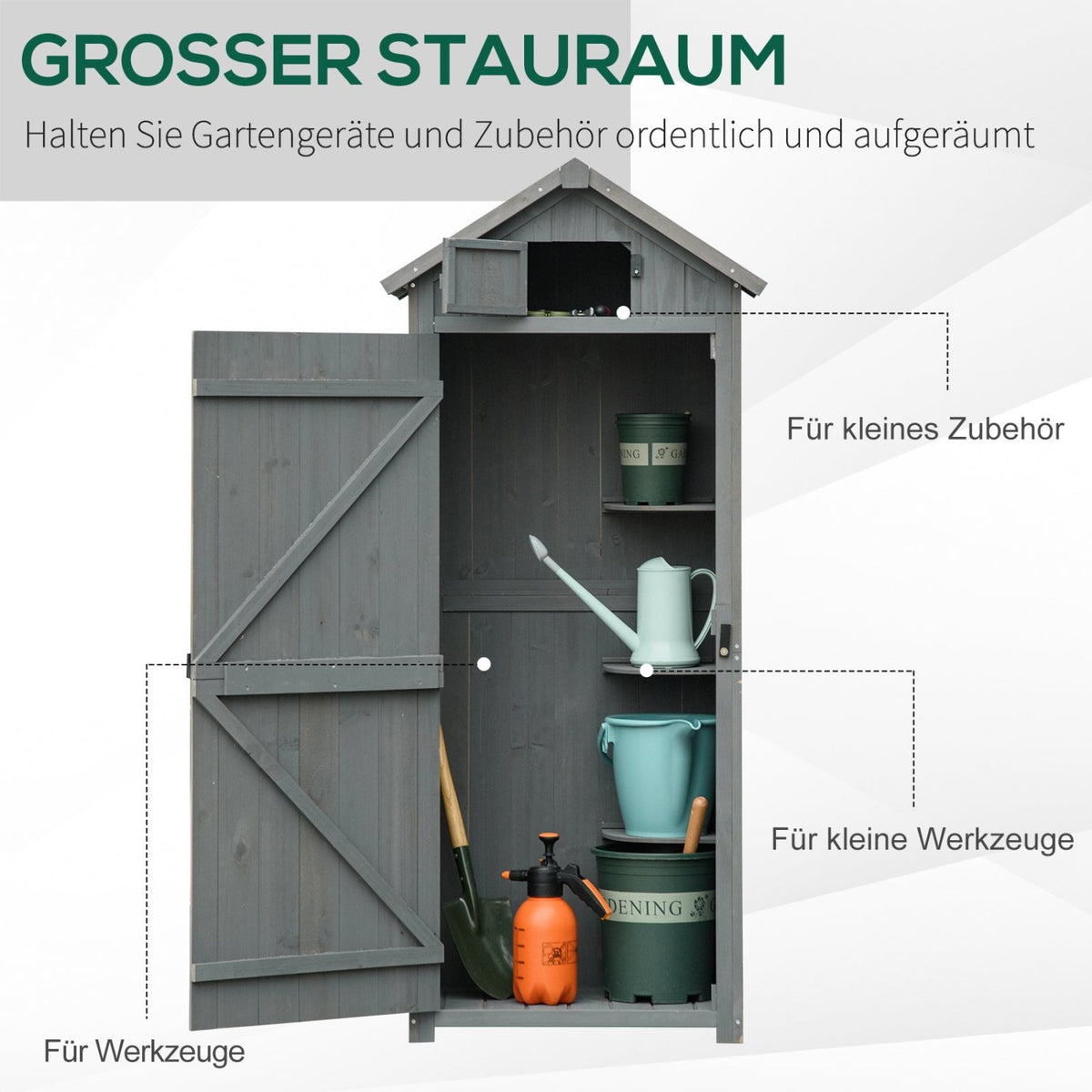 Gartenschrank Holz, Gartenschrank Wetterfest, Outsunny –