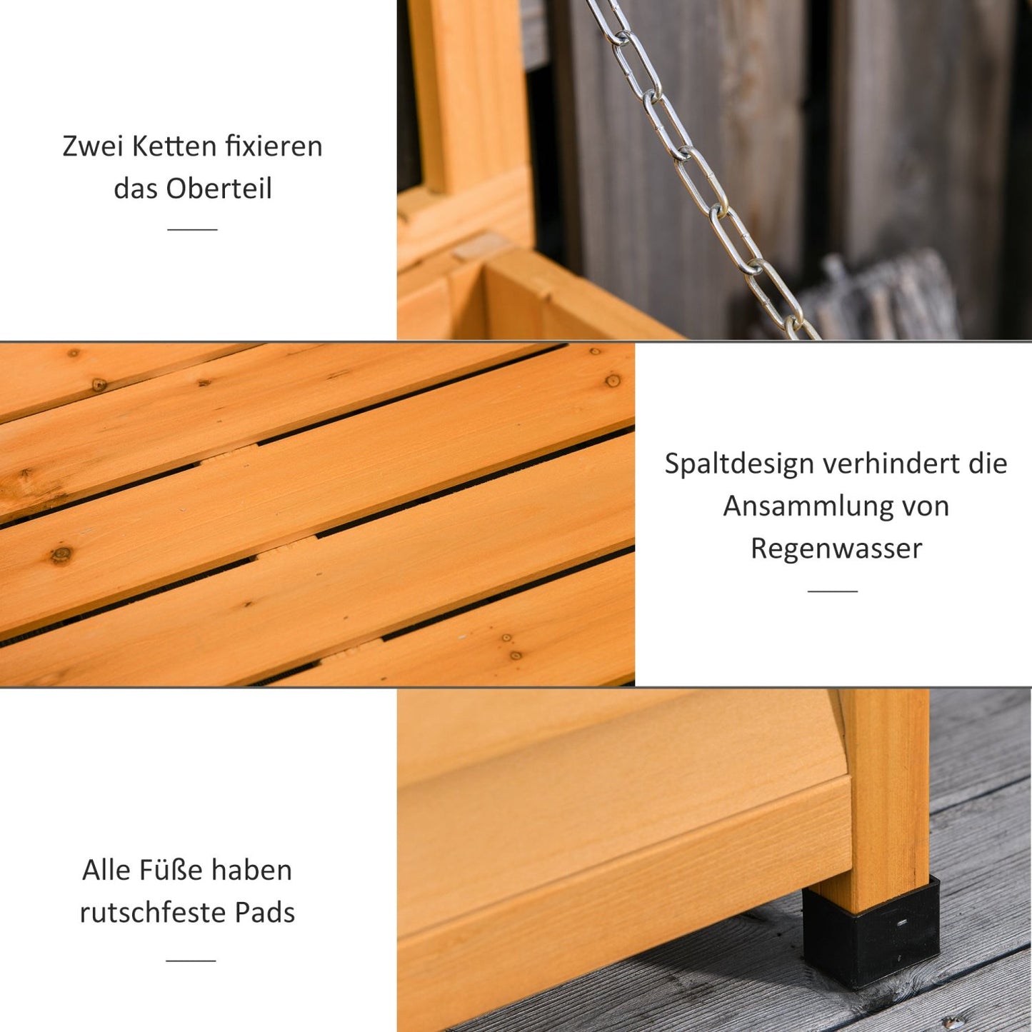 Gartenschrank Holz, Outdoor schrank, Gerätehaus, Gerätescharank, Gartenschrank, , Gelb, Outsunny, 2