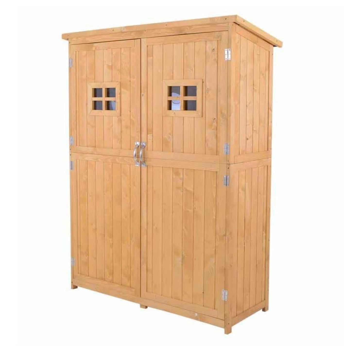 Gartenschrank Holz, Outdoor schrank, Terrassenschrank, Geräteschuppen holz, Gerätehaus Geräteschrank Pultdach, Outsunny, 10
