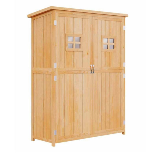 Gartenschrank Holz, Outdoor schrank, Terrassenschrank, Geräteschuppen holz, Gerätehaus Geräteschrank Pultdach, Outsunny, 1