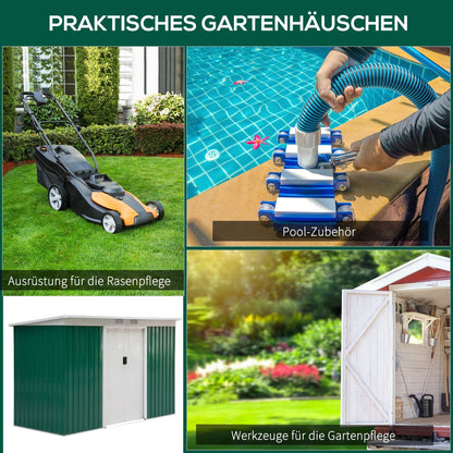 Gerätehaus, Gerätehaus metall, Geräteschuppen mit Schiebetür, Gartenschrank, Outdoor schrank, Lüftungsfenster, Outsunny, 6