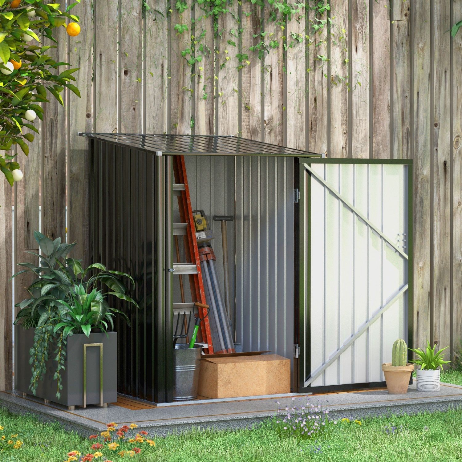 Gartenschrank Wetterfest, Gerätehaus metall, Outsunny –