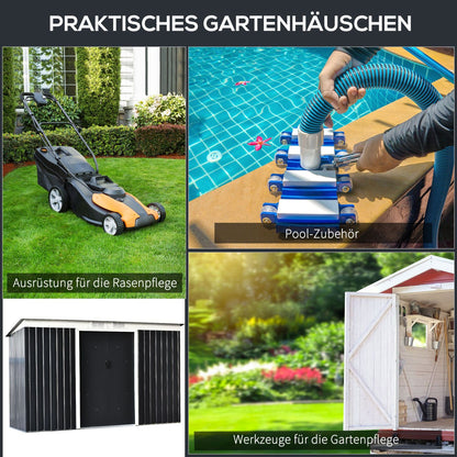 Gerätehaus, Gerätehaus metall, Geräteschuppen mit Schiebetür, Outdoor schrank, Gartenschrank, Lüftungsfenster, Outsunny, 1