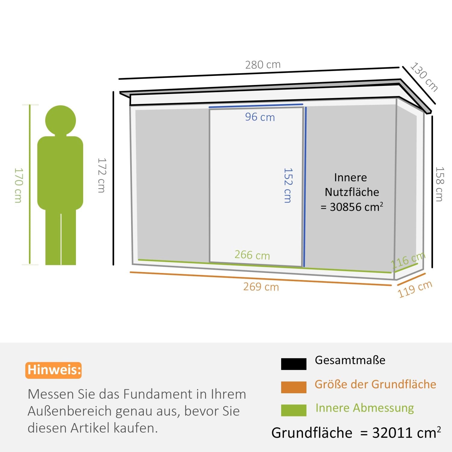 Gerätehaus, Gerätehaus metall, Geräteschuppen mit Schiebetür, Outdoor schrank, Gartenschrank, Lüftungsfenster, Outsunny, 2