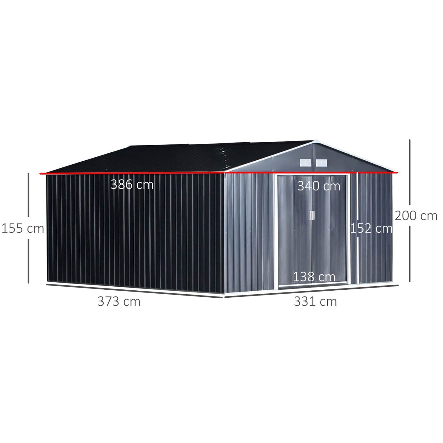 Geräteschuppen, Gerätehaus, Gartenschrank Wetterfest, Gerätehaus metall, mit Fundament, Outdoor schrank, Outsunny, 6