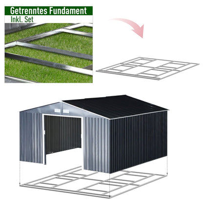 Geräteschuppen, Gerätehaus, Gartenschrank Wetterfest, Gerätehaus metall, mit Fundament, Outdoor schrank, Outsunny, 4