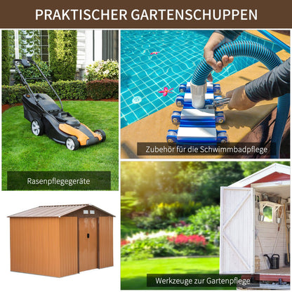 Gerätehaus, Gerätehaus metall, Gartenhaus mit Fundament, Geräteschuppen, Gartenschrank, Outdoor schrank, wetterfest, Outsunny, 1