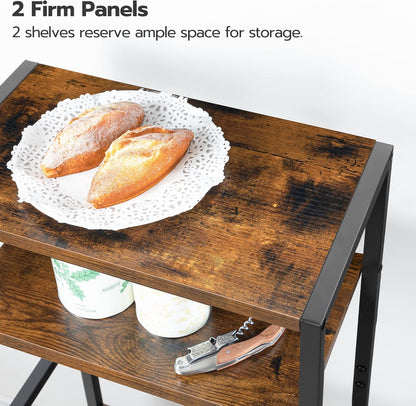 Weinregal, Flaschenregal, für 16 Flaschen, Weinständer, mit Tischplatte, Weinglashalter, Braun-schwarz, HOOBRO, 2