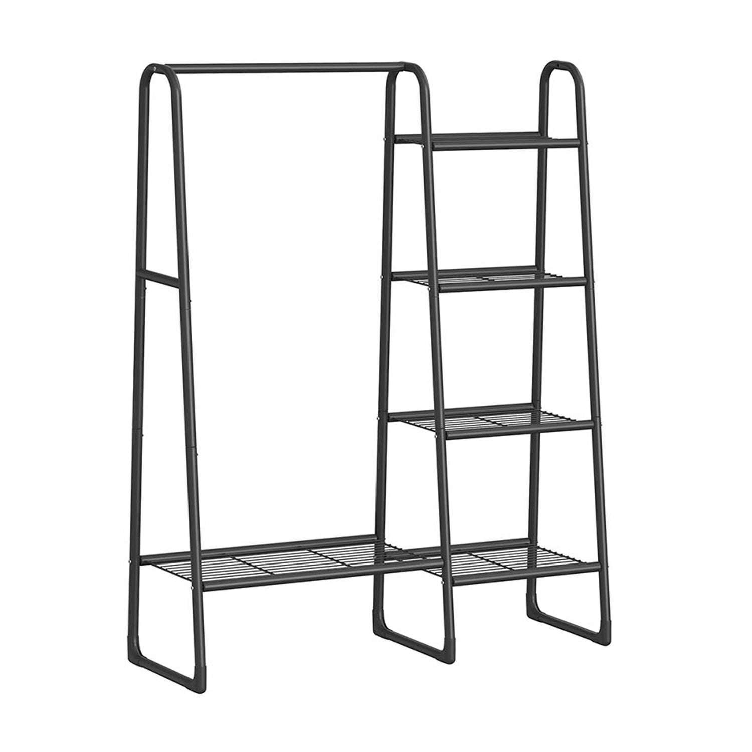 Kleiderständer, Garderobenständer, mit 5 Ablagen, Offener Schrank, kleiderständer stabil, Schwarz, SONGMICS, 6