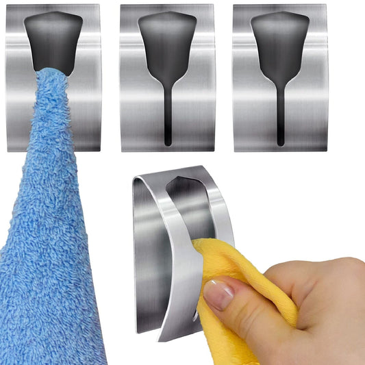 Handtuchhalter, Geschirrtuchhalter, Ohne Bohren, Handtuchklemme Selbstklebende Wandhaken, Klebehaken, Tatkraft Ida