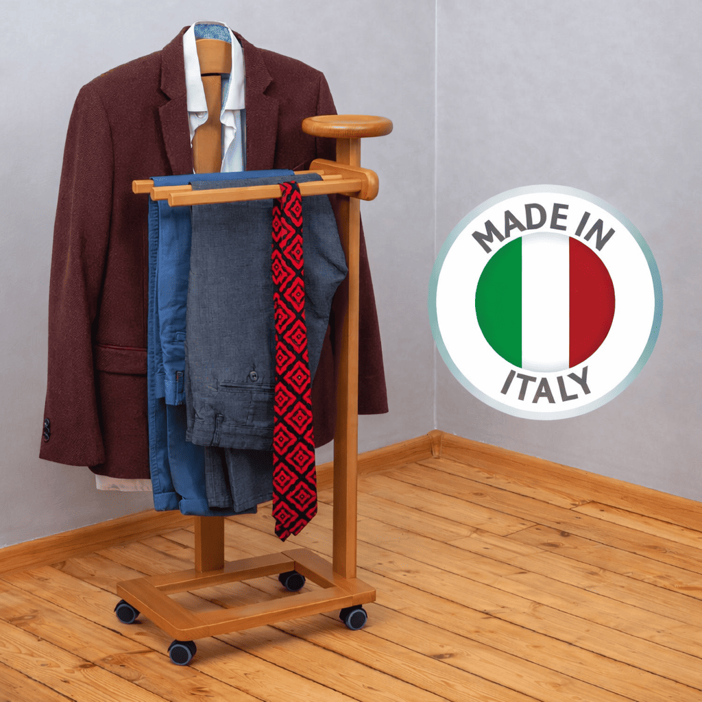 Herrendiener Modern, auf Rollen, Stummer Diener Holz, für Schlafzimmer, Tatkraft Lord, f