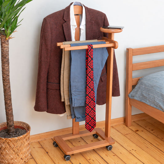 Herrendiener,Stummer Diener, Herrendiener modern, Jackenständer, Rollgarderobe, Kleiderständer Holz, Tatkraft Lord, herrendiener kaufen
