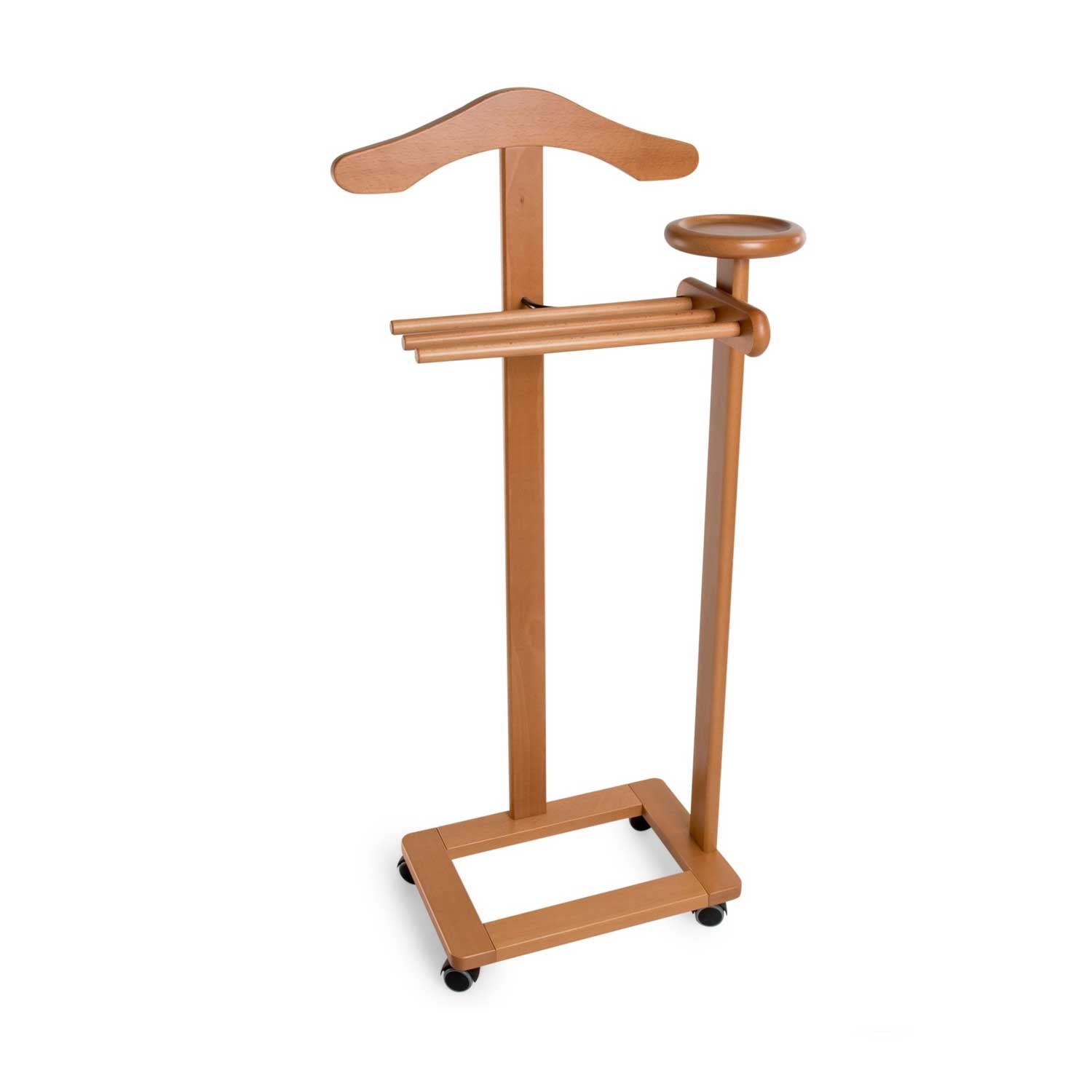 Herrendiener, Stummer Diener Holz, Schlafzimmerdiener ANTIMO, Kleiderbügel, 3 Hosenhalter und Ablagefläche, ARIT, 2