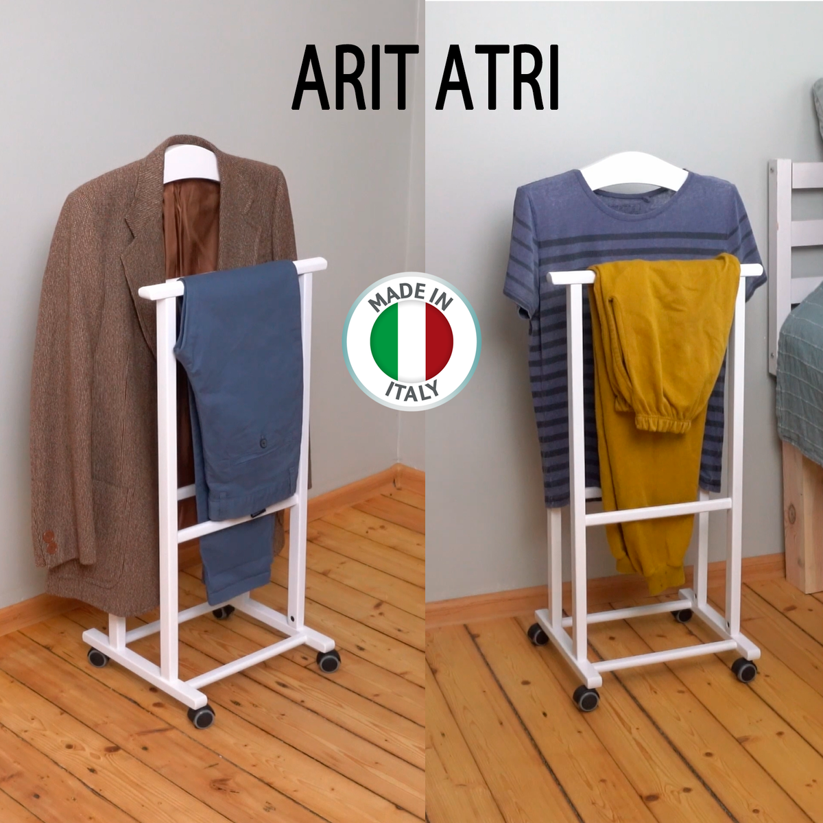 Herrendiener, auf Rollen, Stummer Diener Holz, ARIT ATRI –