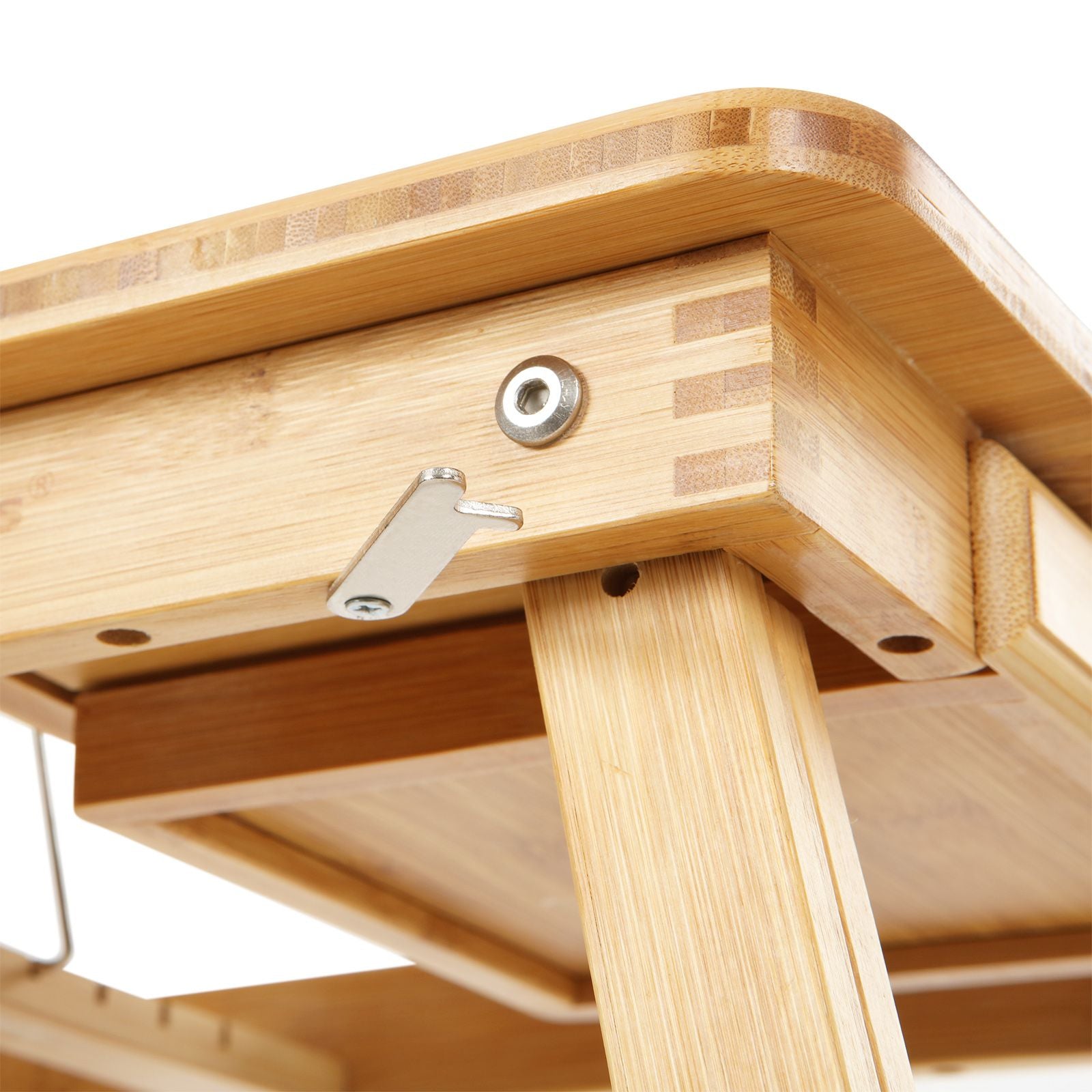 Laptoptisch, Betttisch, aus Bambus, Laptopständer, Sofatisch, Frühstückstablett, klappbar, 5 Neigungswinkel, Natur, Songmics, 6
