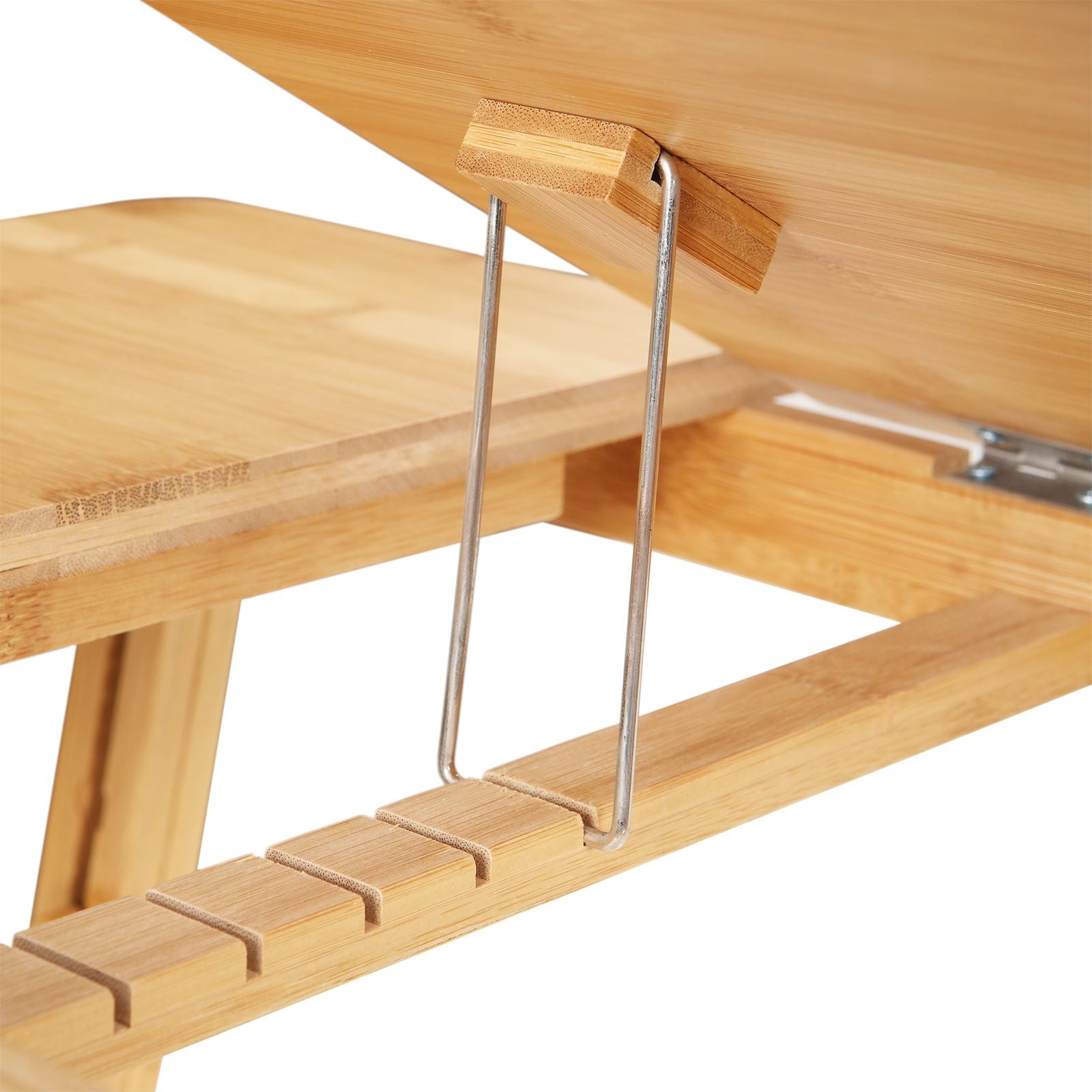 Laptoptisch, Betttisch, aus Bambus, Laptopständer, Sofatisch, Frühstückstablett, klappbar, 5 Neigungswinkel, Natur, Songmics, 7