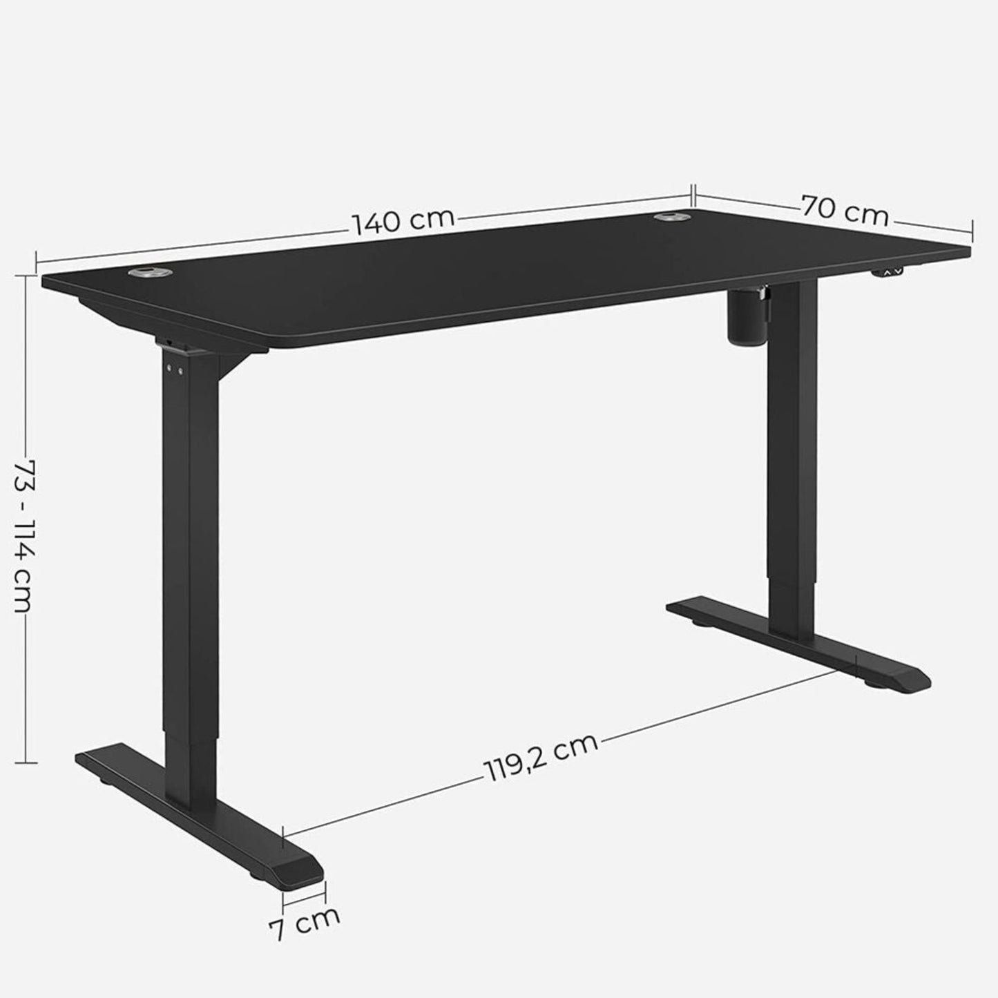 Höhenverstellbarer Schreibtisch Elektrisch, Tisch Höhenverstellbar, Laptoptisch Höhenverstellbar, SONGMICS, 8