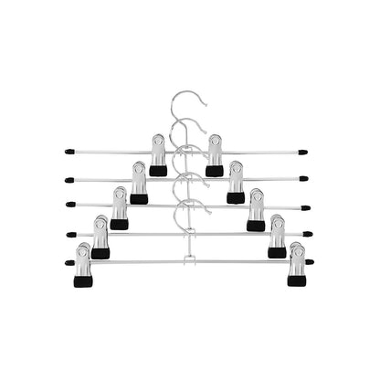 Hosenbügel, 20er Set, Kleiderbügel, mit Klammern, 31cm, Rutschfest, Rockbügel, Silber-Schwarz, SONGMICS, 2