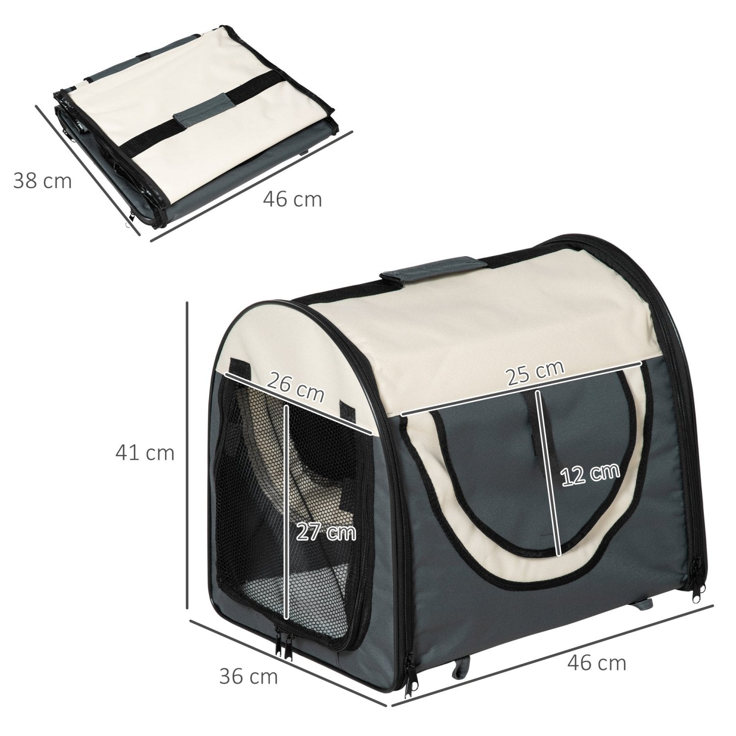 Hundebox, Transportbox Hund, Hundebox faltbar, Hundetransportbox, Haustierrucksack mit Kissen, wasserdicht, PawHut, 2