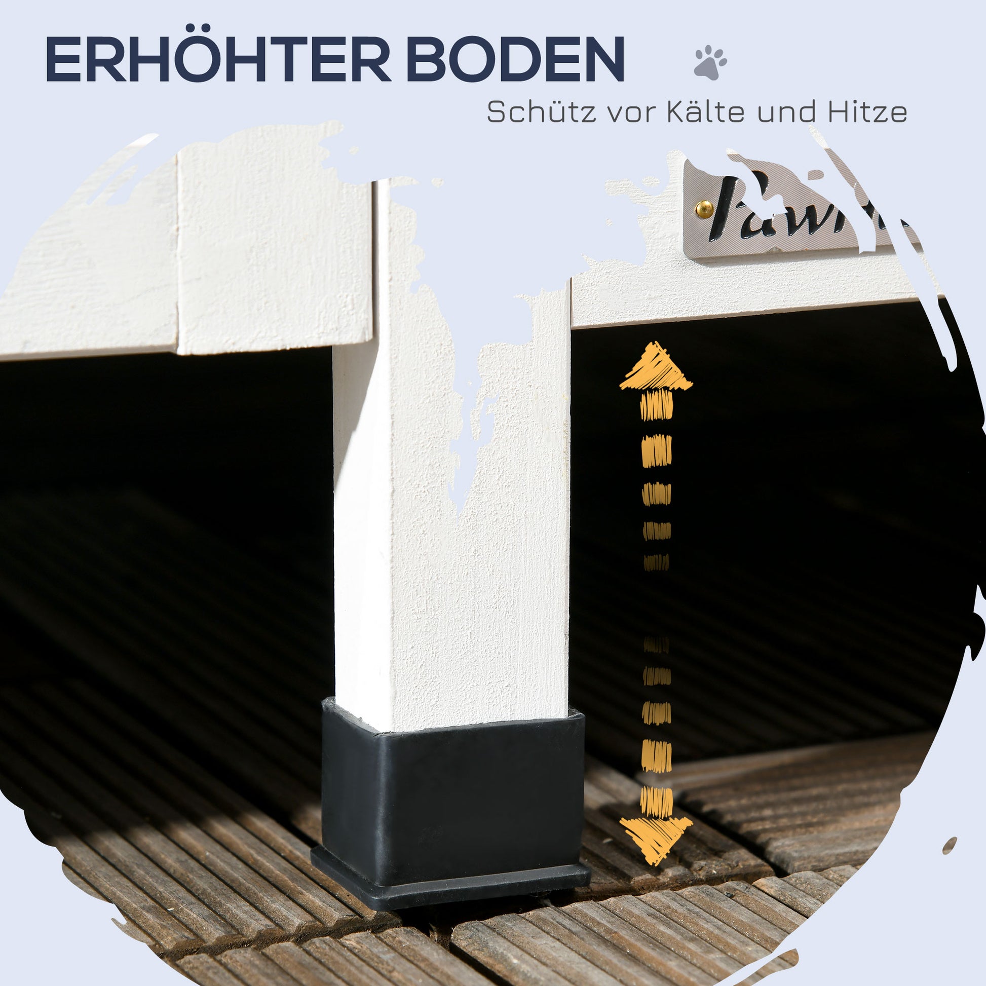 Katzenhaus, Tannenholz, Katzenhütte mit mehreren Eingängen, 2 Etagen, Katzenhöhle für draußen, Kleintierhaus mit Asphaltadach, PawHut, 6