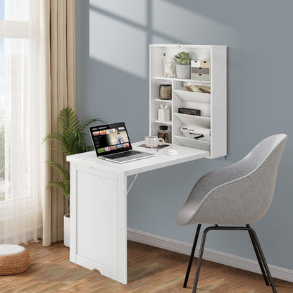 Klappbarer Schreibtisch, Klapptisch, Wandmontierbarer Schreibtisch,  Schreib Tisch, Laptoptisch, Costway, 1