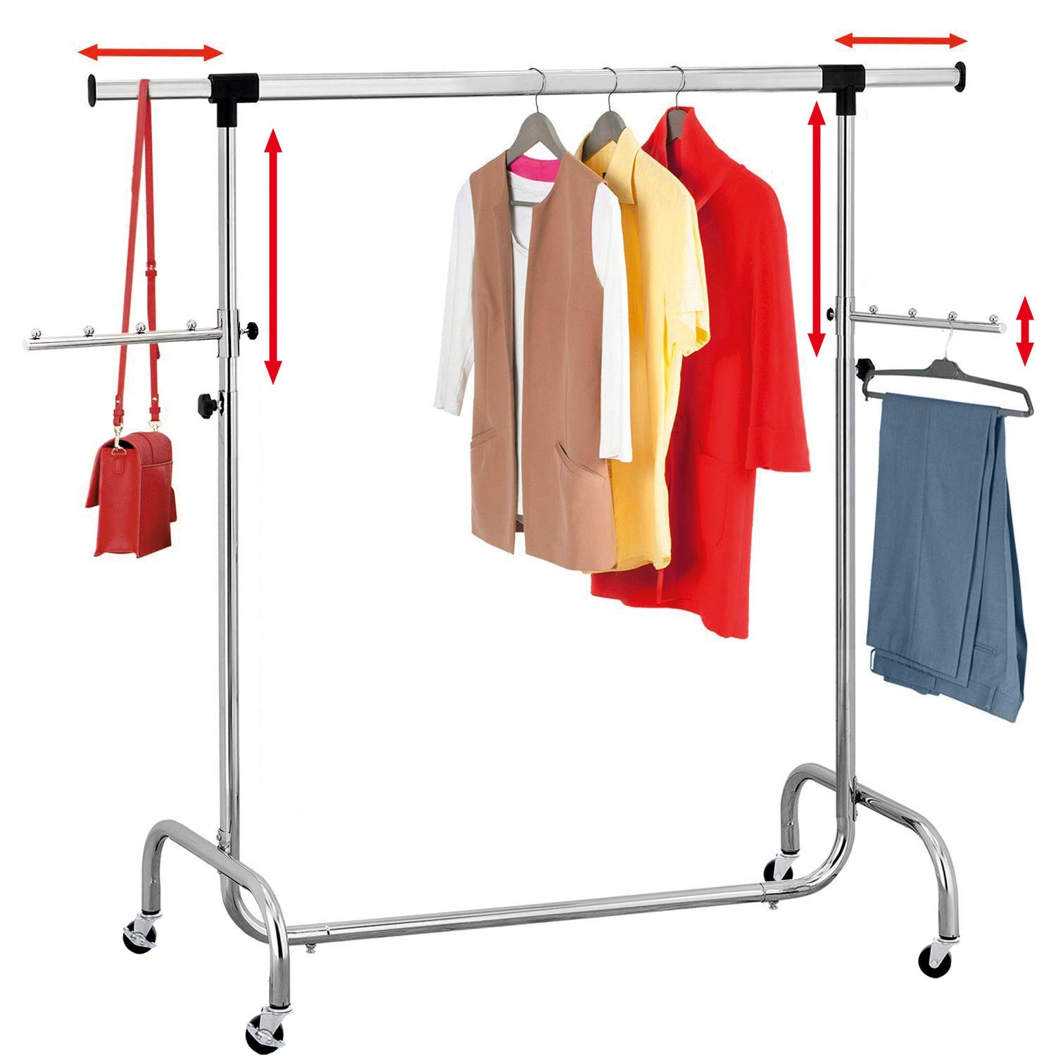 Kleiderständer, Garderobenständer, Rollgarderobe, Kleiderstange verstellbare, Tatkraft Falcon, kleiderständer kaufen