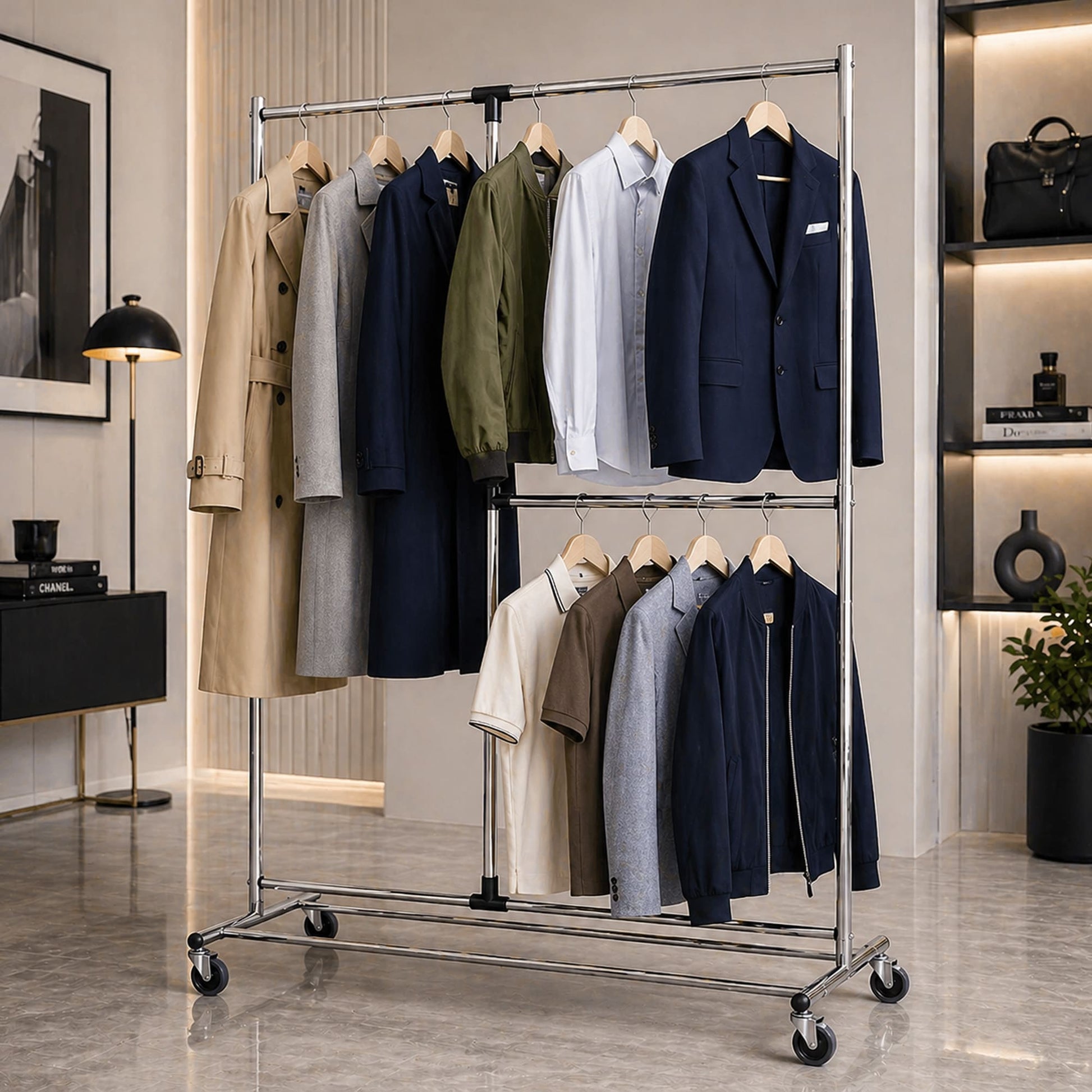 Kleiderständer, Kleiderständer Stabil, Schwerlast Kleiderständer, Rollgarderobe, variabel Kleiderstangen, Tatkraft Marvel, kleiderstange auf rollen kaufen