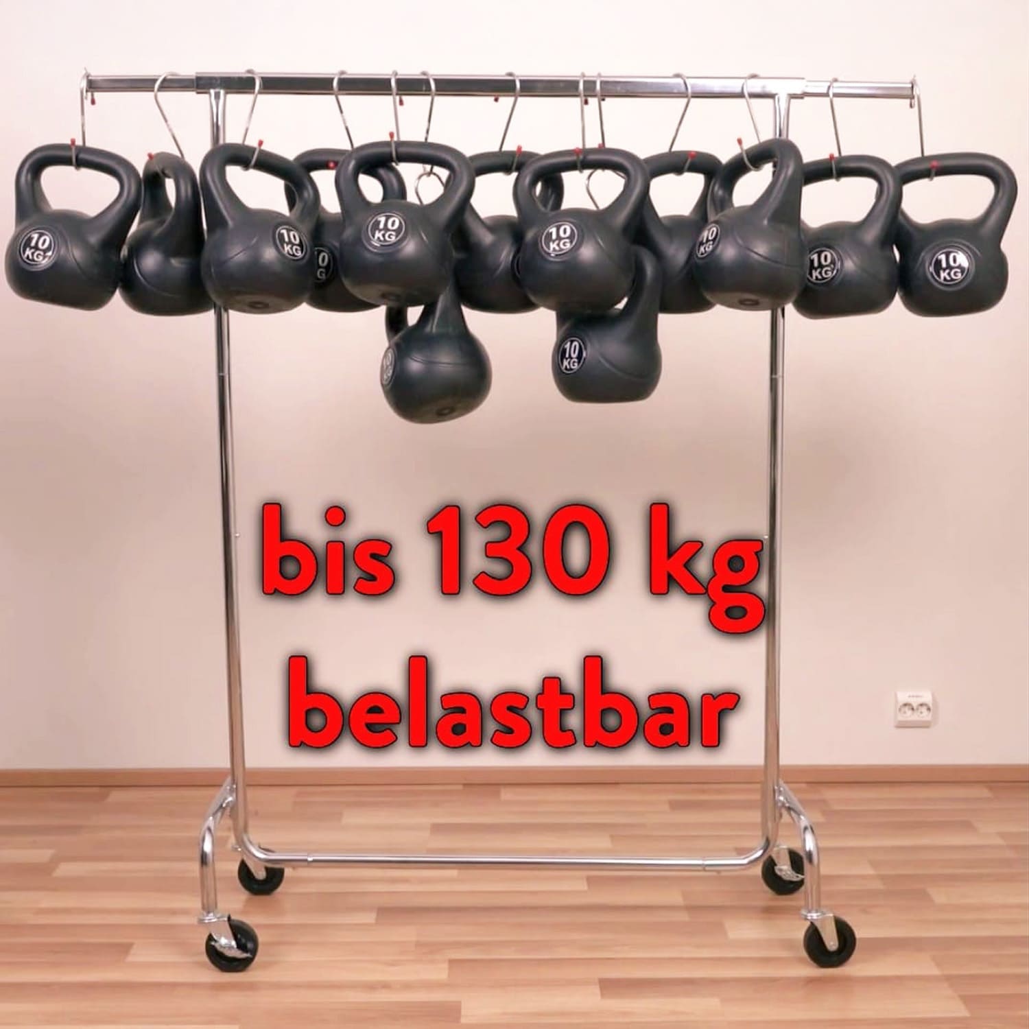 Kleiderständer, Kleiderständer Stabil, auf Rädern, Schwerlast Kleiderständer, bis 130kg, Garderobenständer, Tatkraft Didrik,18