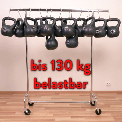 Kleiderständer, Kleiderständer Stabil, auf Rädern, Schwerlast Kleiderständer, bis 130kg, Garderobenständer, Tatkraft Didrik,18