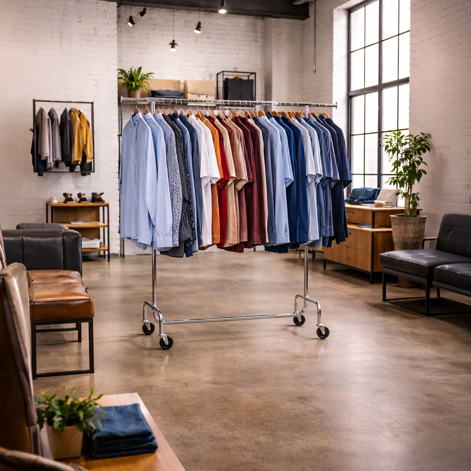 Kleiderständer, Kleiderständer stabil, Kleiderständer aurf Rollen, garderobenständer, kleiderständer kaufen, Tatkraft Didrik, show room