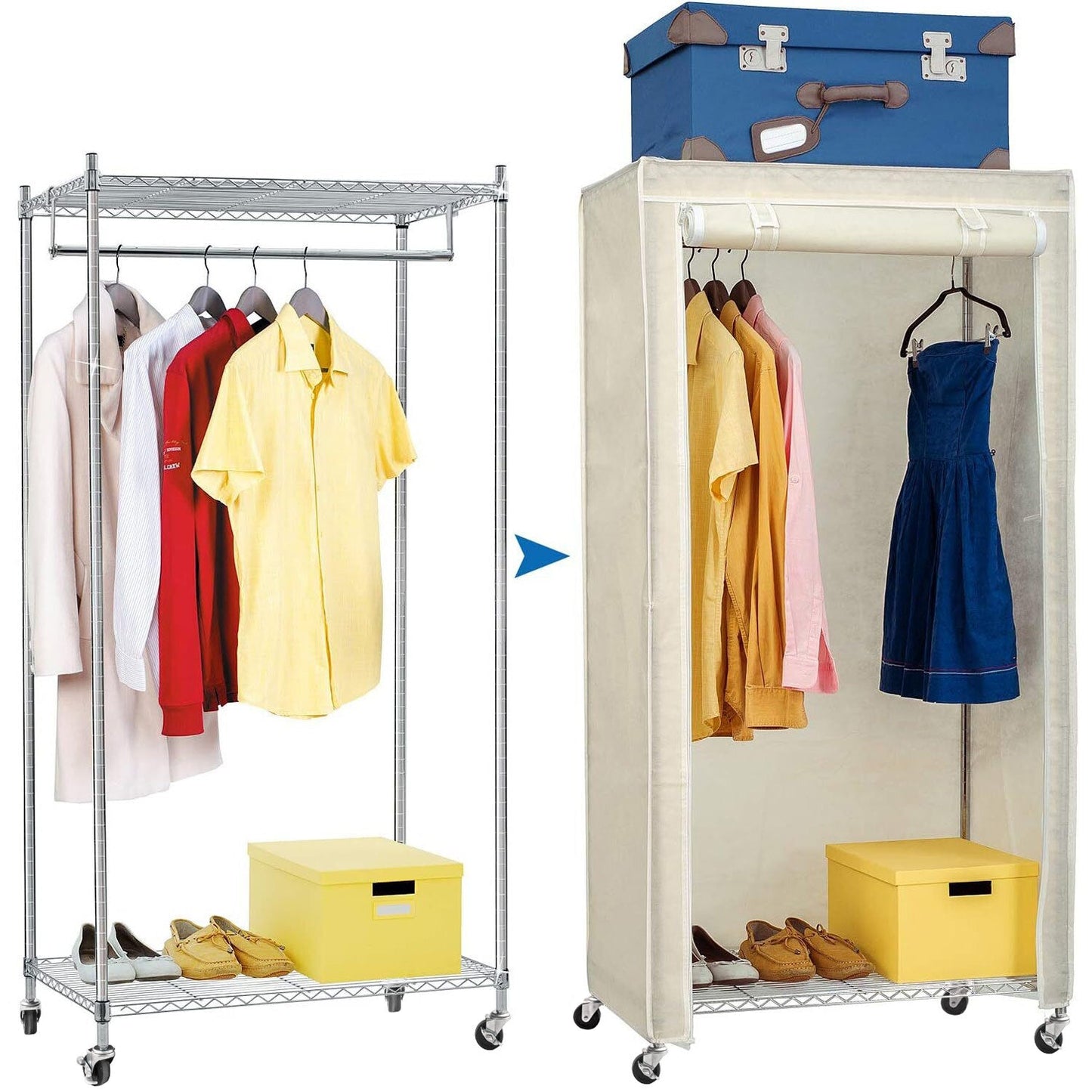 Kleiderständer, Stoffschrank, Faltschrank, Stoff Kleiderschrank, Kleiderschrank Stoff, Stoffkleiderschrank Stabil, f