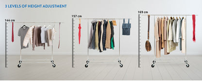 Kleiderständer stabil, Kleiderständer auf Rollen, Schwerlast Kleiderständer, Profi, Tatkraft Drogo , l