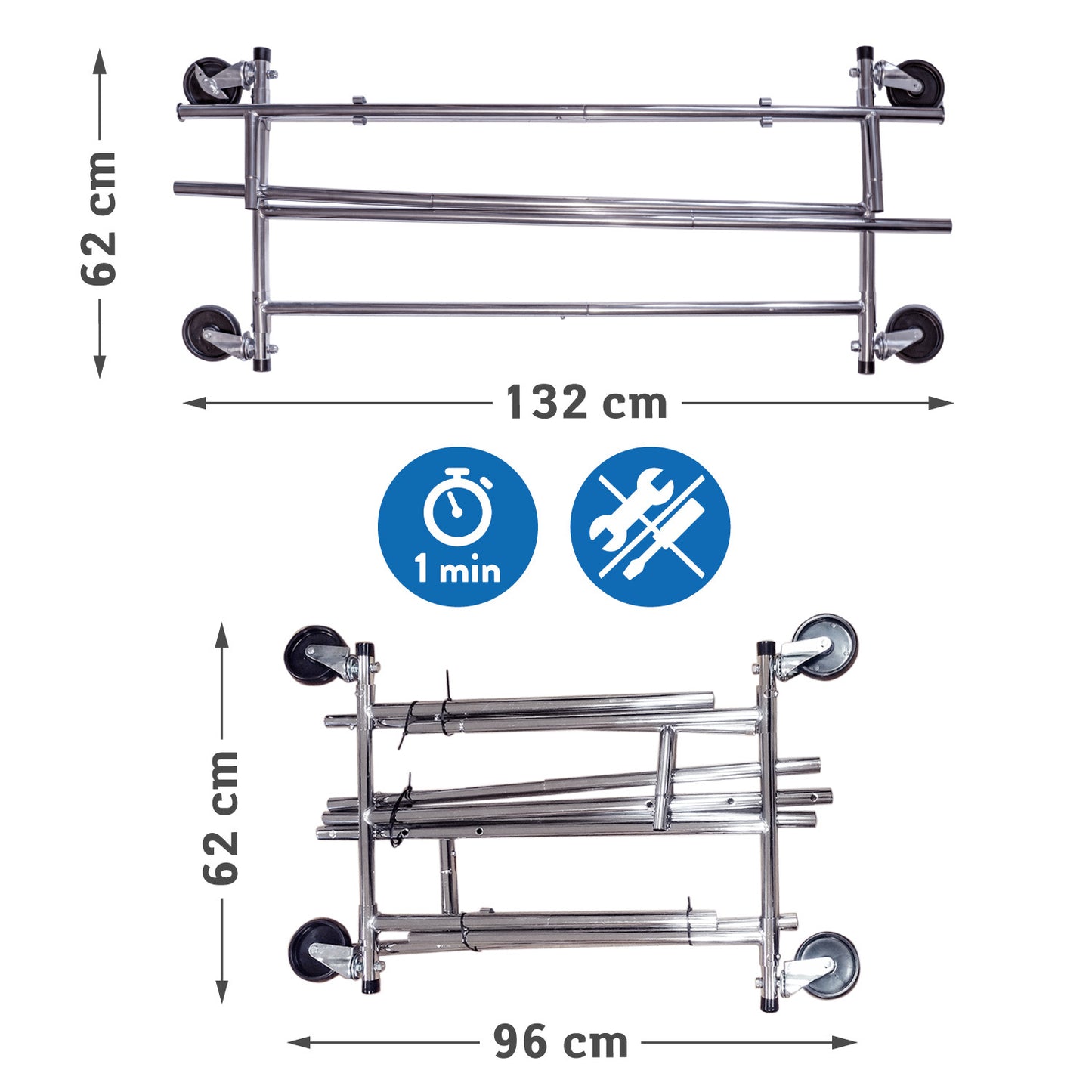 Kleiderständer stabil, Kleiderständer auf Rollen, Schwerlast Kleiderständer, Profi, Tatkraft Drogo , p