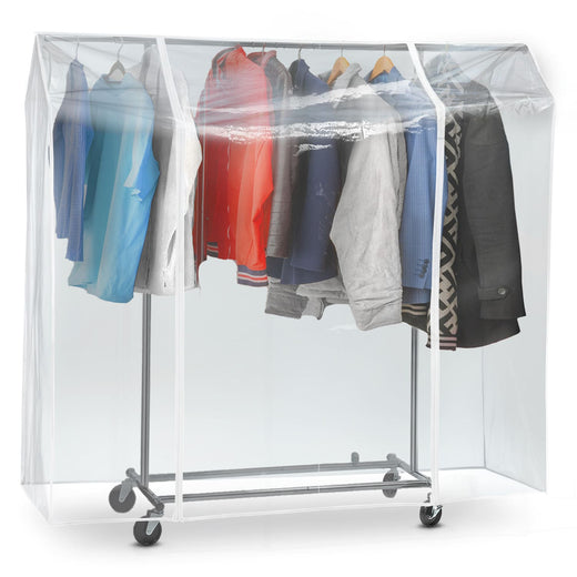 Tatkraft Anwalt – Abdeckung Kleiderständer, Schutzhülle für Kleiderständer, UV-Schutz, 130×60×160 cm, transparent, 2 Reißverschlüsse