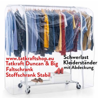 Kleiderständer, Stoffschrank, Faltschrank, Kleiderständer mit Abdeckung, Tatkraft Duncan & Big