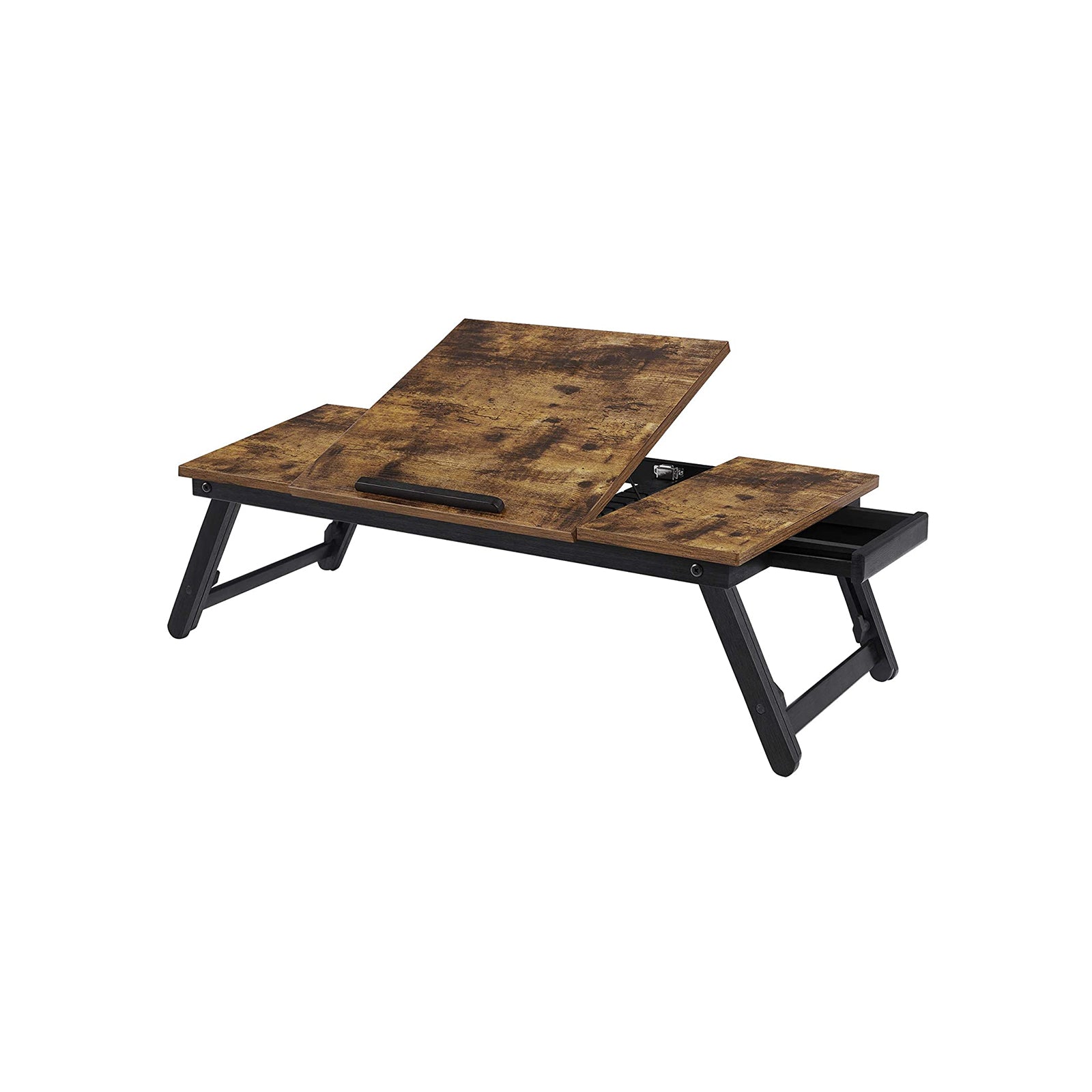 Laptoptisch, Betttisch, Laptopständer, klappbare Beine, höhenverstellbar, für Bett und Sofa, Vintagebraun, Vasagle, 1