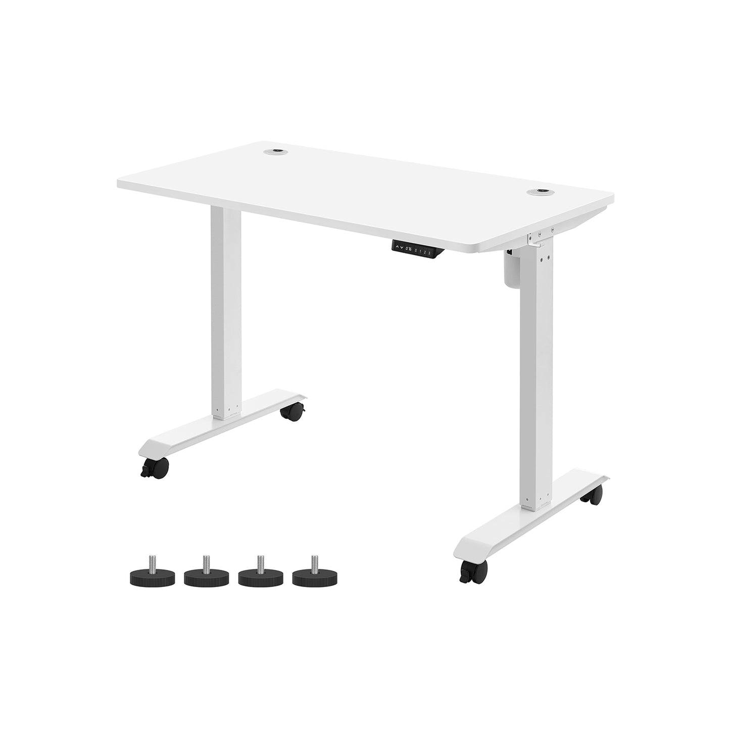 Höhenverstellbarer Schreibtisch Elektrisch, 60x120 cm, PC-Tisch, Standing desk, Memory-Funktion mit 3 Höhen, Weiß, Songmics, 1