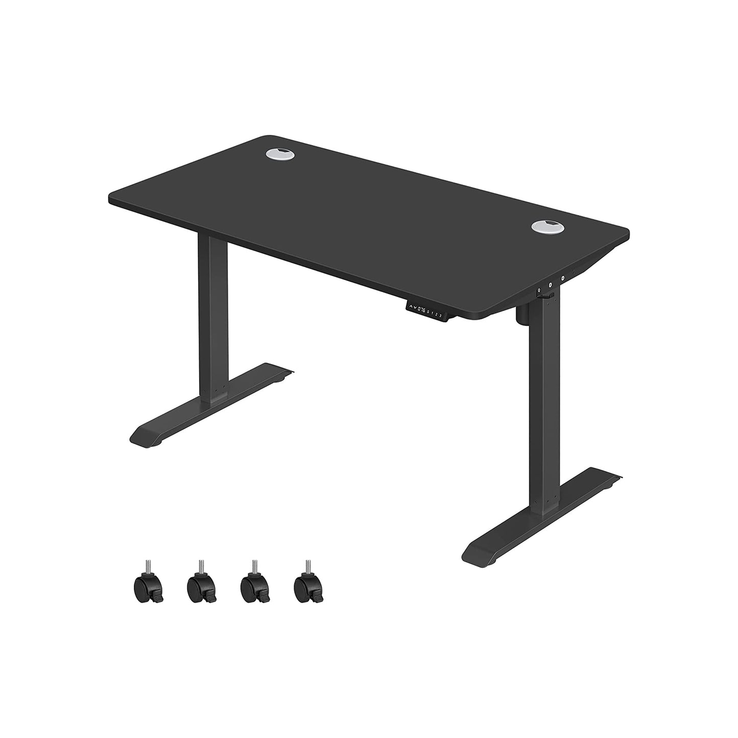 Höhenverstellbarer Schreibtisch Elektrisch, 70x140 cm, PC-Tisch, Computertisch, mit 3 Höhen, Schwarz, Songmics, 1