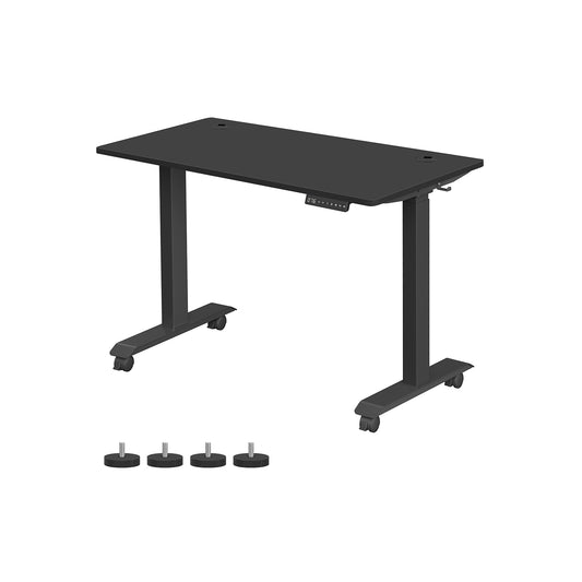 Höhenverstellbarer Schreibtisch Elektrisch, 60x120 cm, Computertisch, mit 4 Höhen, Bürotisch, Schwarz, Songmics, 1