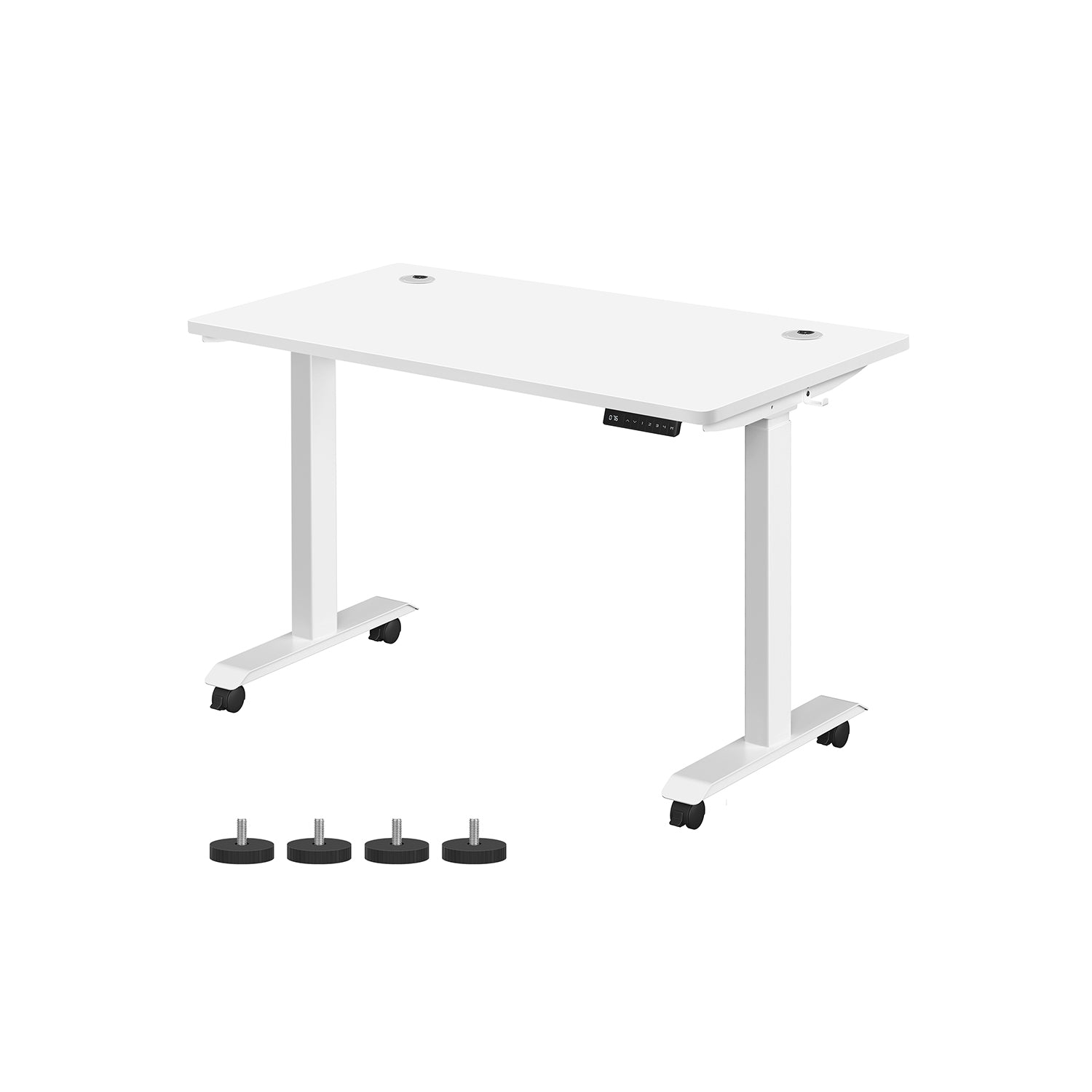 Höhenverstellbarer Schreibtisch Elektrisch, 60x120 cm, Standing desk, Computertisch, mit 4 Höhen, Weiß, Songmics, 1