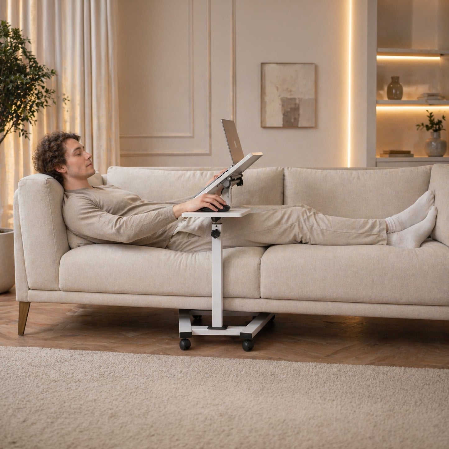 Laptoptisch, Laptoptisch Höhenverstellbar, Laptoptisch Bett, Laptoptisch Sofa, Laptop Table, mit Rollen, Tatkraft Like,  laptoptisch kaufen, in bett
