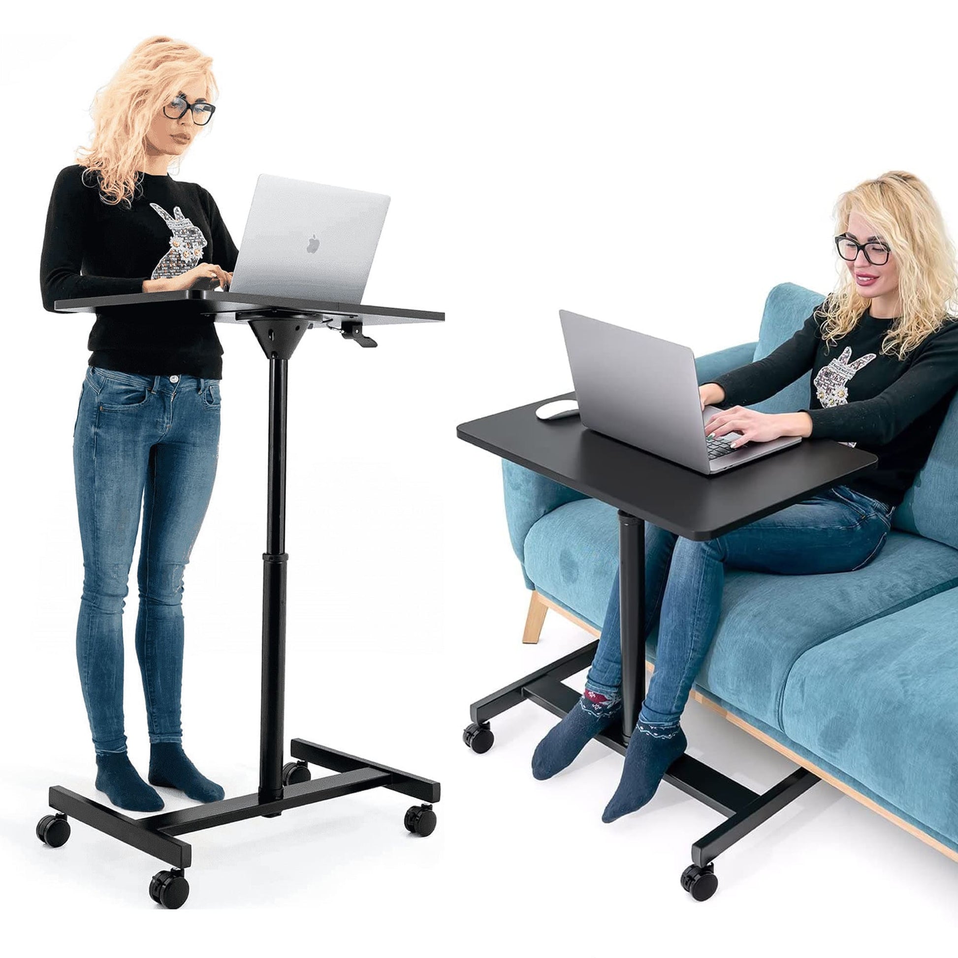 Laptoptisch, Laptoptisch Höhenverstellbar, Laptoptisch Bett, Laptoptisch Sofa, auf Rollen, Tatkraft Focus, s